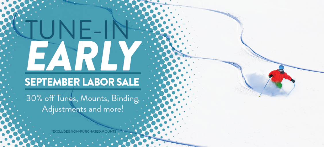 September Ski & Snowboard Tune-Up Sale — 30% Off Shop Labor