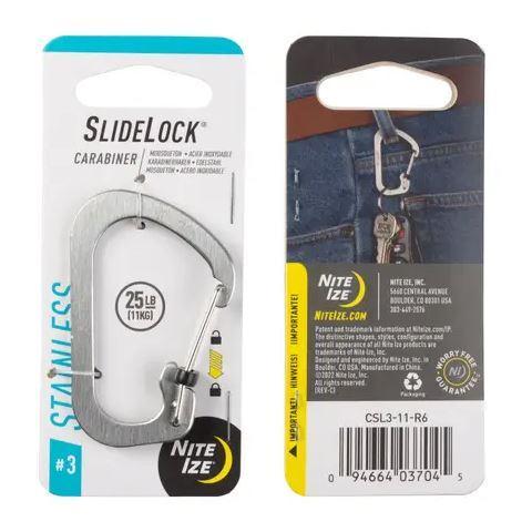 Slidelock Carabiner 3  Stainless Steel
