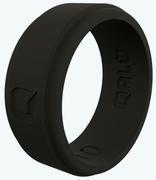 Mens Black Step Edge Q2X Silicone Ring