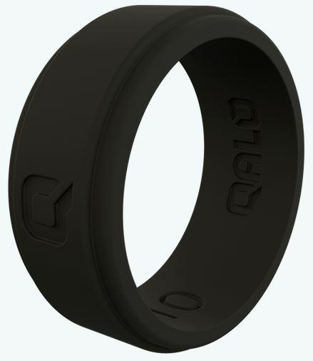 Mens Black Step Edge Q2X Silicone Ring