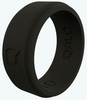 Mens Black Step Edge Q2X Silicone Ring