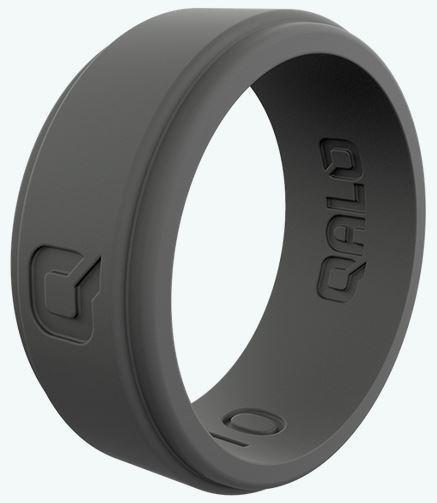 Mens Charcoal Grey Step Edge Q2X Silicone Ring