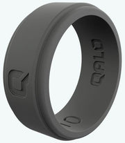 Mens Charcoal Grey Step Edge Q2X Silicone Ring