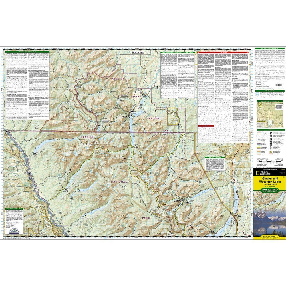TI Glacier and Waterton Lakes National Parks Map