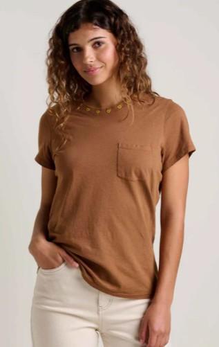 Womens Primo SS Crew Embroidered