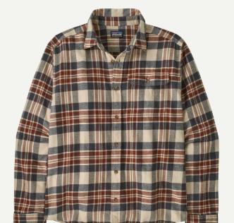 Mens LongSleeved Cotton Lightweight Fjord Flannel Shirt