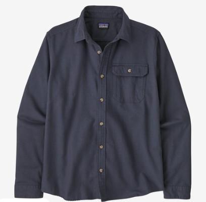 Mens LongSleeved Cotton Lightweight Fjord Flannel Shirt