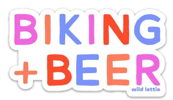Biking and Beer Sticker