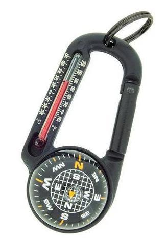 Ball Compass and Thermometer Carabiner