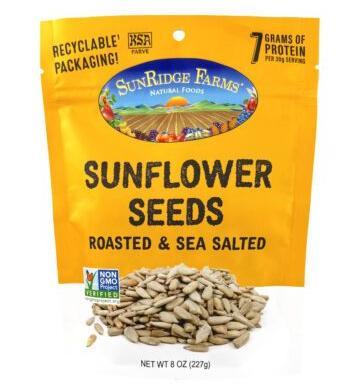 Roasted and Sea Salted Sunflower Seeds 8 oz.