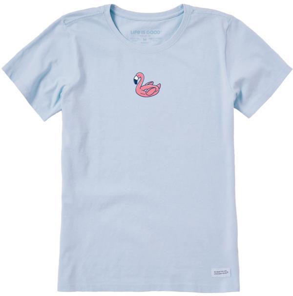 Womens Flamingo Floatie Short Sleeve Crusher Tee