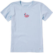 Womens Flamingo Floatie Short Sleeve Crusher Tee