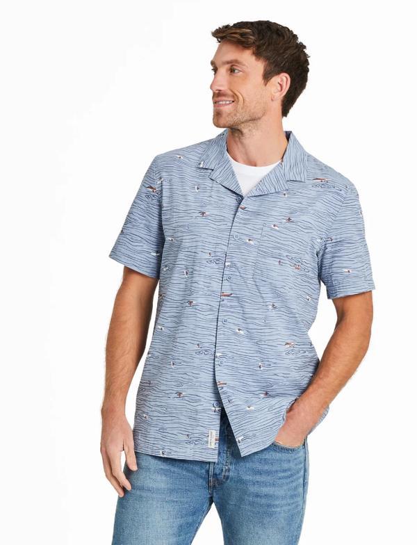 Mens Water Sports Pattern Camp Shirt