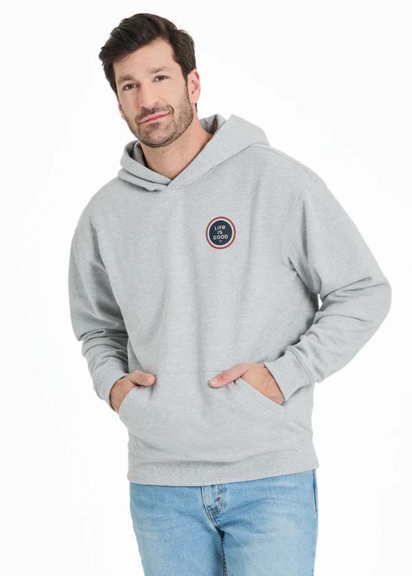 Mens Simple Coin Good Vibes Fleece Hoodie