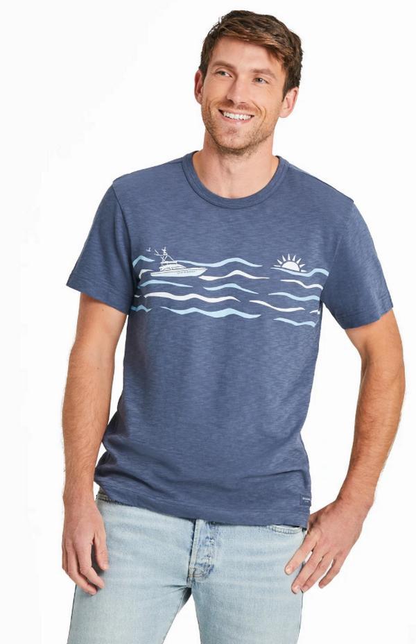 Mens Boat Ride Slub Slim Fit Tee
