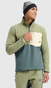 Mens Tribrid Grid Fleece Pullover Jacket 1/2 Zip
