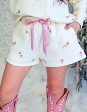 Women's Floral Fleece Short