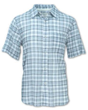 Men's Seersucker Plaid Short Sleeve Shirt