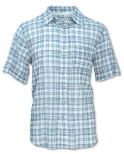 Men's Seersucker Plaid Short Sleeve Shirt