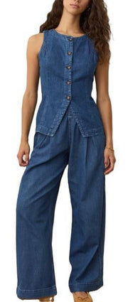 Women's Allison Wide Leg Denim Trouser