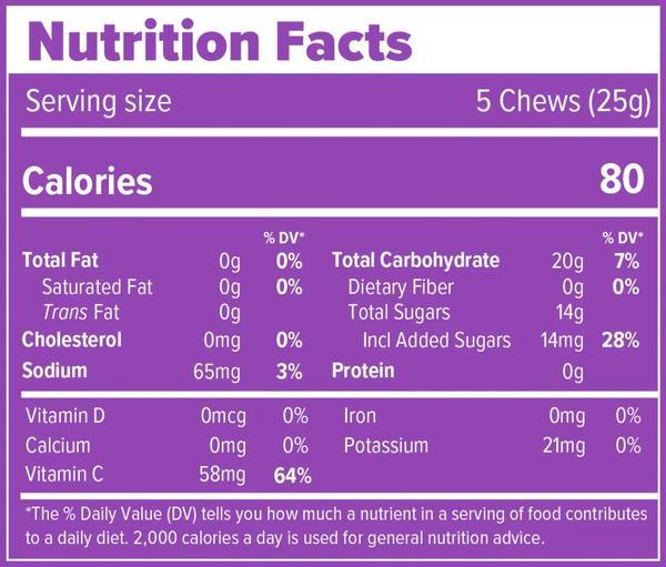 Organic Chews Berry Blast Caffeinated