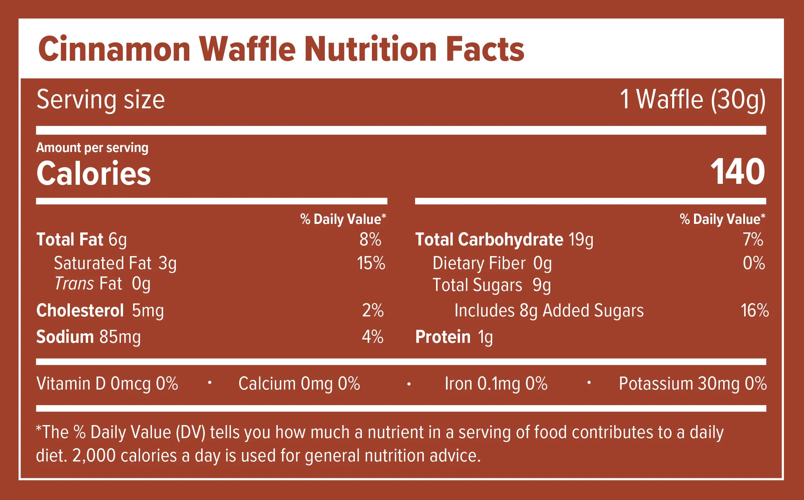 Gluten Free Organic Waffle - Cinnamon