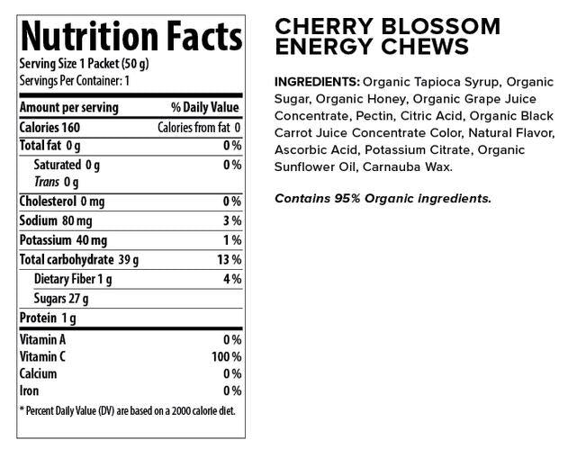 Organic Energy Chews  Cherry Blossom