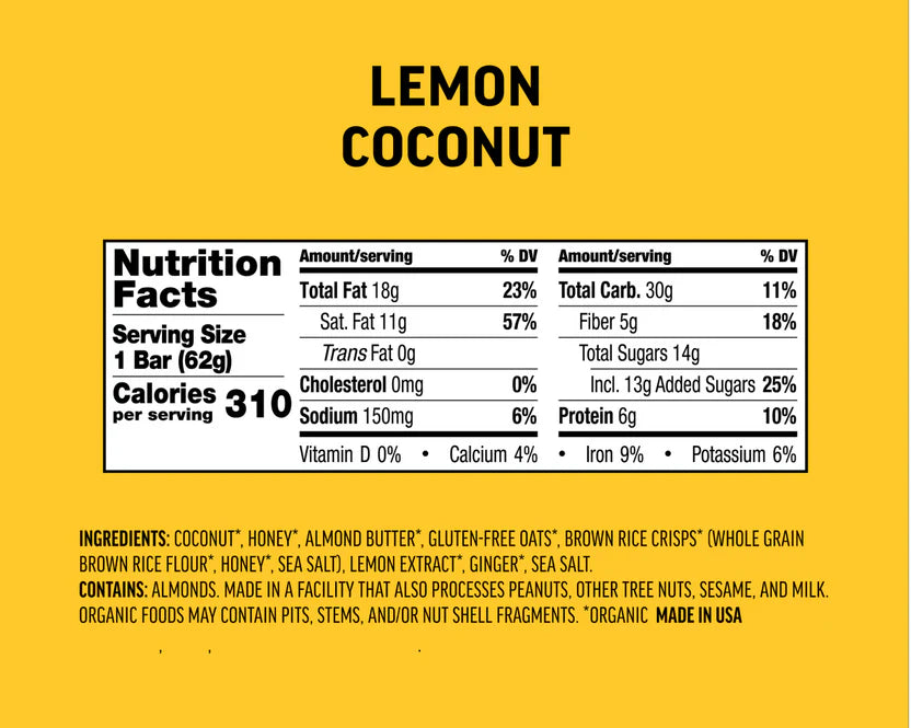 Lemon Coconut Energy Bar