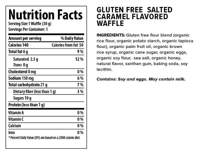 Gluten Free Organic Waffle  Salted Caramel