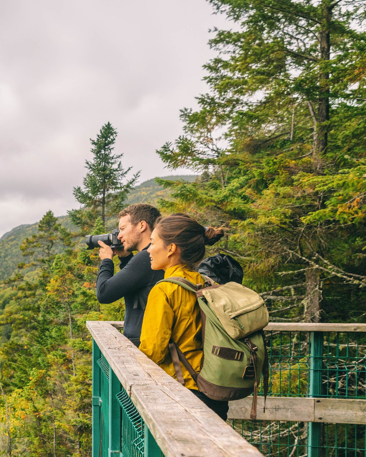 Family Hiking in the mountains
