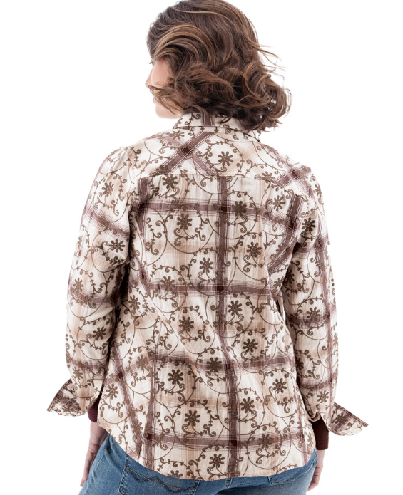 Womens Jordyn Organic Embroidered Snap Shirt