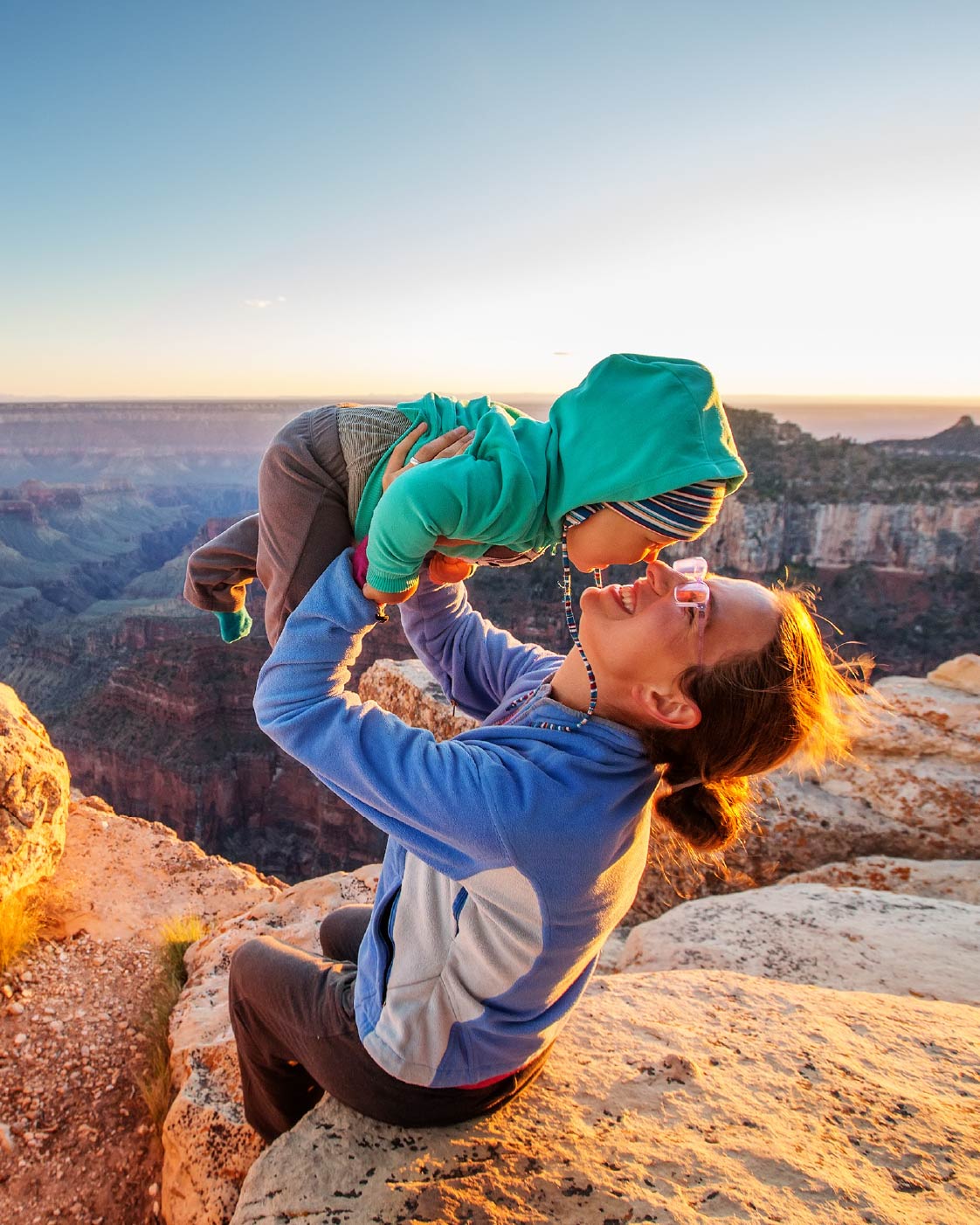 Family Hiking in the mountains