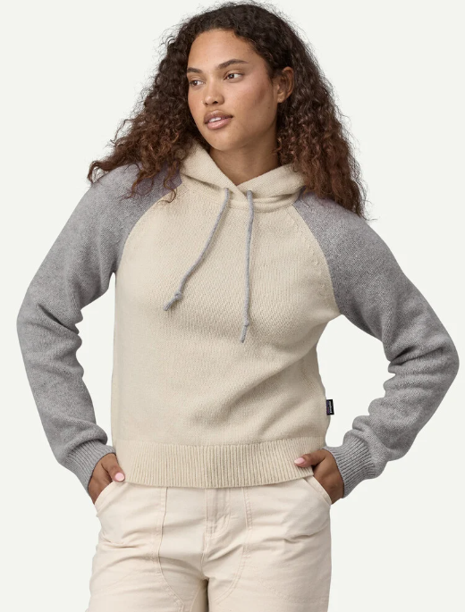 Womens Recycled WoolBlend Hooded Pullover Sweater