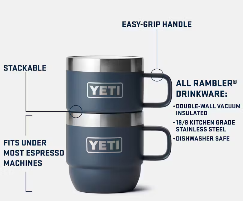 Rambler 6 oz Stackable Mug w/ Durasip Ceramic Lining 2 pack
