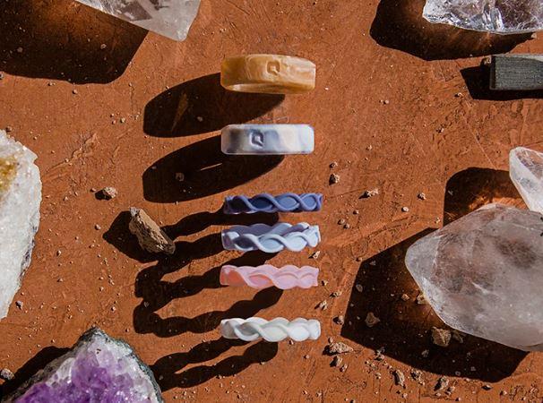 Modern Tangerine Quartz Silicone Ring