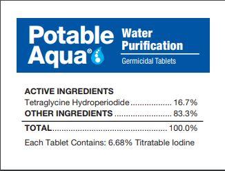 Potable Aqua with PA Drinking Water Germicidal Tablets