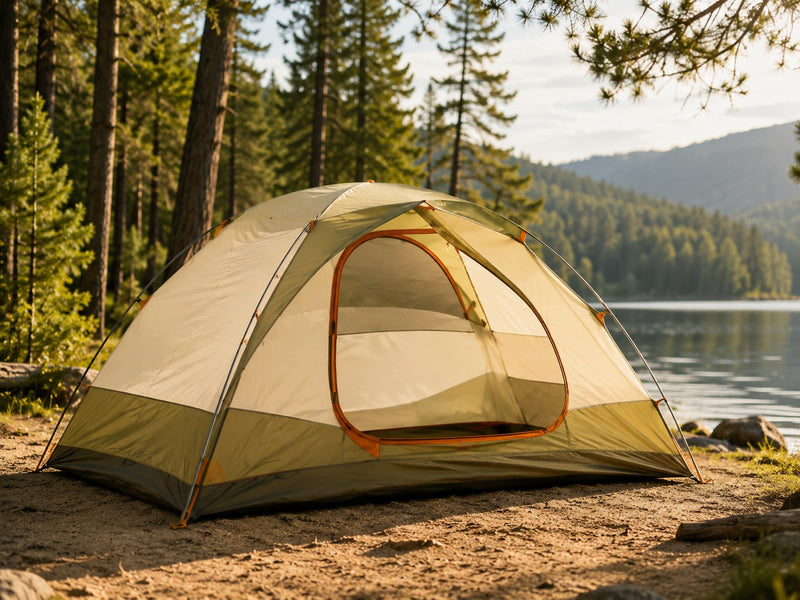 Lakeside camping tent for summer outdoor adventures