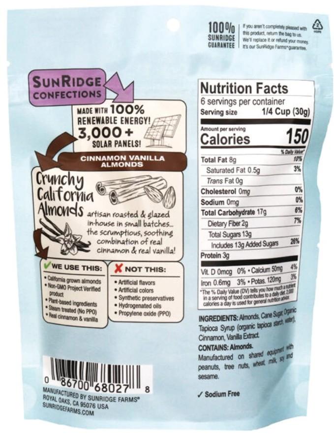 Vanilla Cinnamon Almonds 6oz