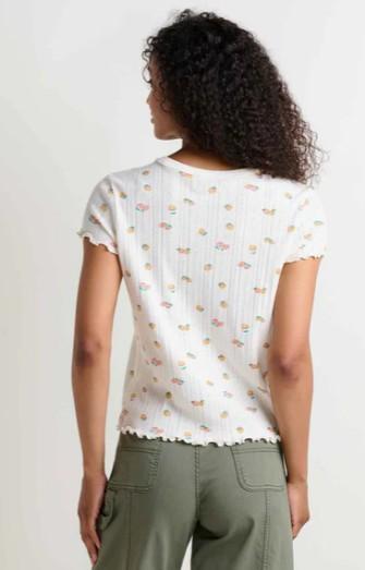 Womens Foothill Pointelle SS Baby Tee