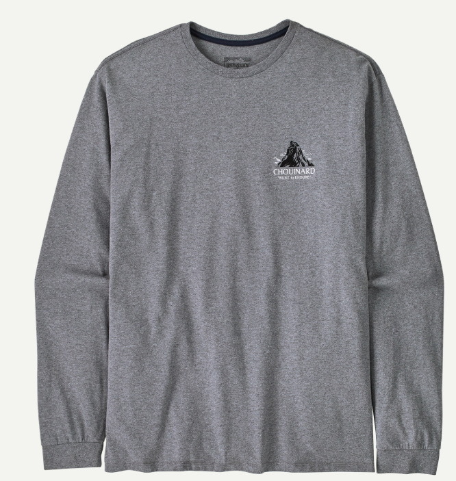 Mens Long Sleeved Chouinard Crest Responsibili Tee