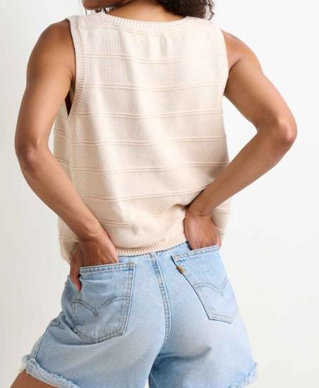 Womens Bianca Crew Tank Embroidered