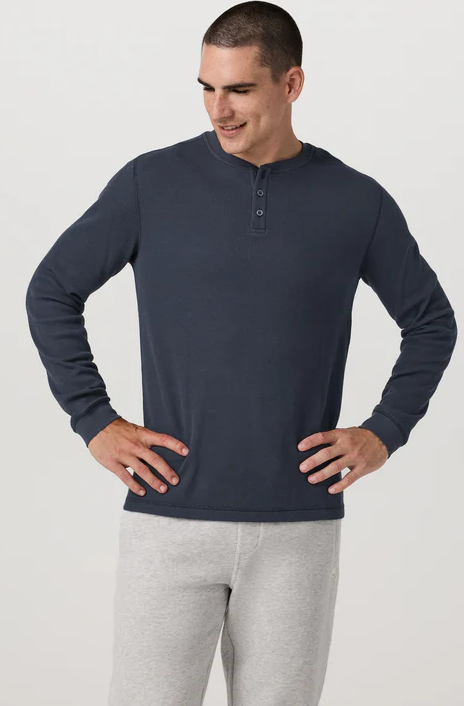 Mens Waffle Henley