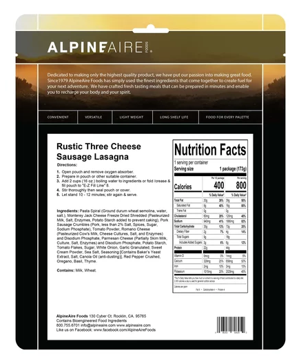 Rustic Three Cheese Sausage Lasagna