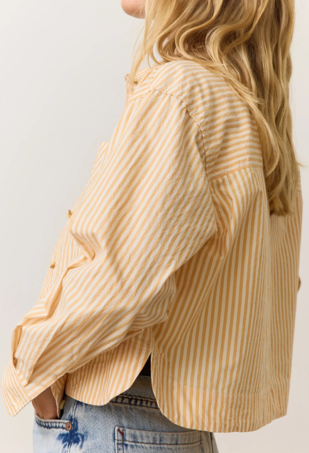 Mia Cropped Shirt in Cali Poplin