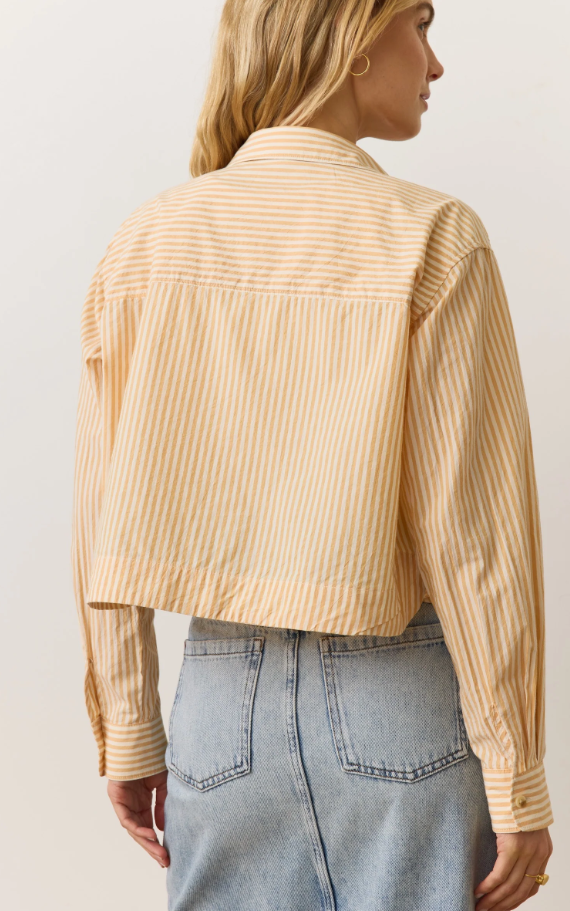 Mia Cropped Shirt in Cali Poplin