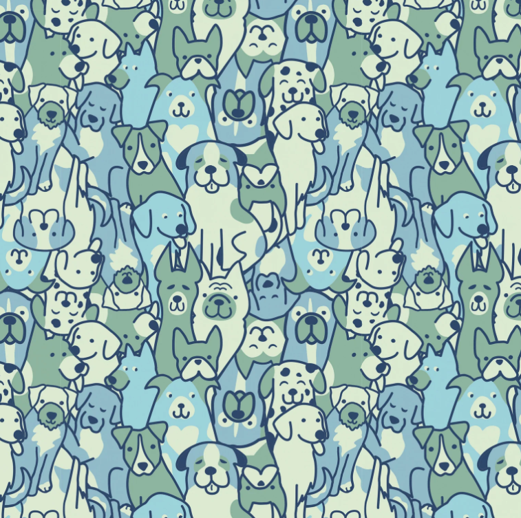 Kids Heart of Dogs Pattern Short Sleeve Crusher Tee