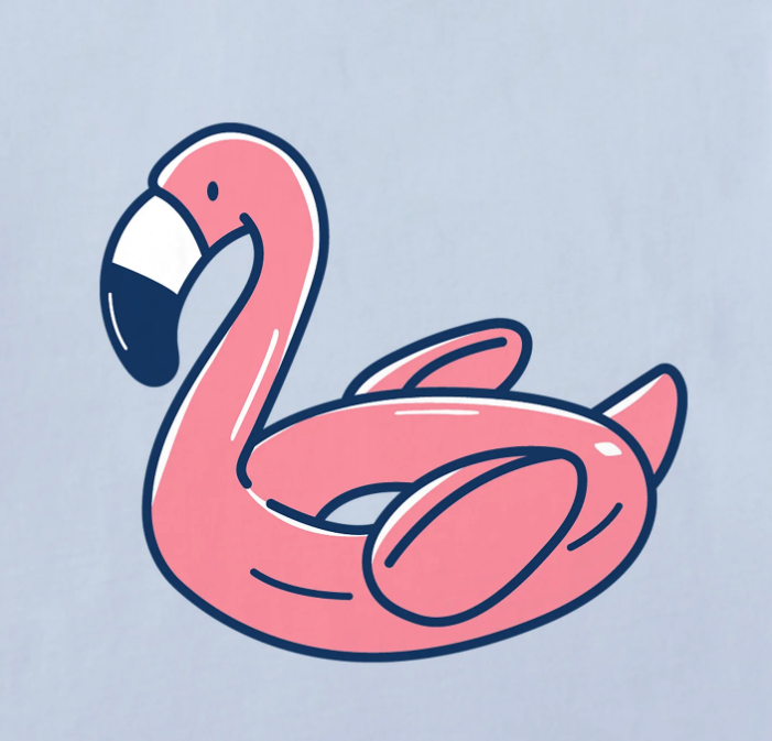 Womens Flamingo Floatie Short Sleeve Crusher Tee