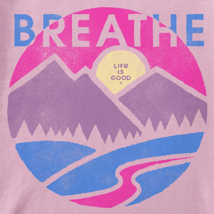Womens Breathe in the Mountains Short Sleeve Crusher Tee