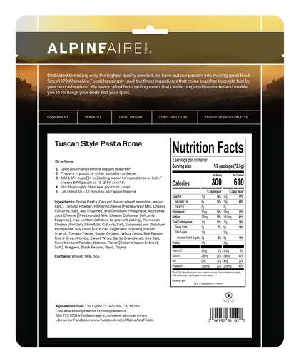 Tuscan Style Pasta Roma