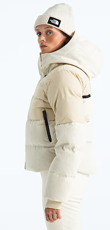 Womens Cold Spell Corduroy Cropped Down Jacket